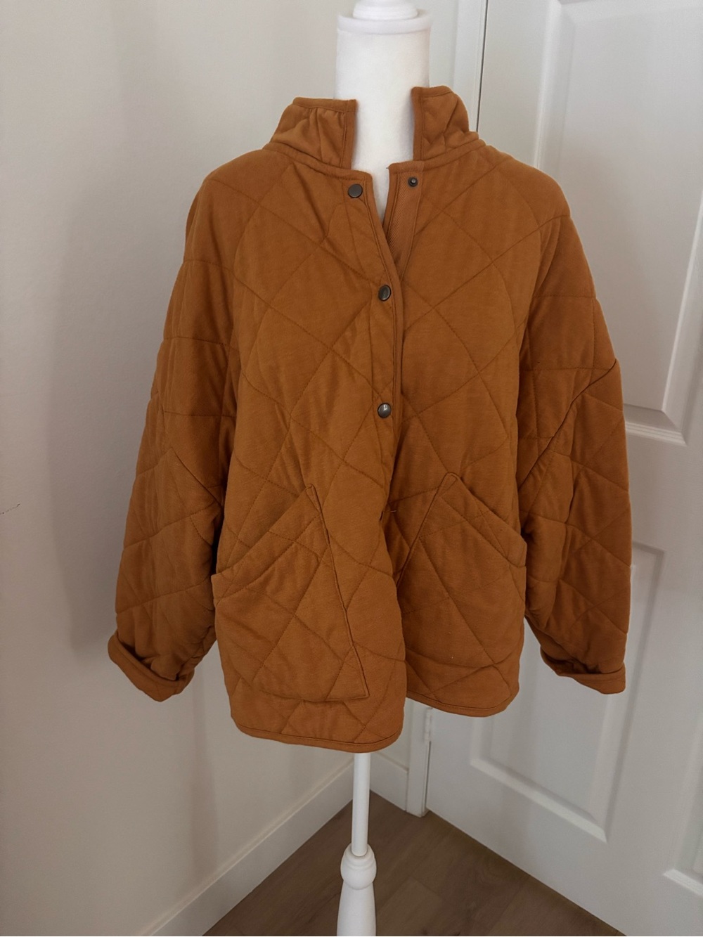 Z Supply Quilted Puffer Jacket in Rust